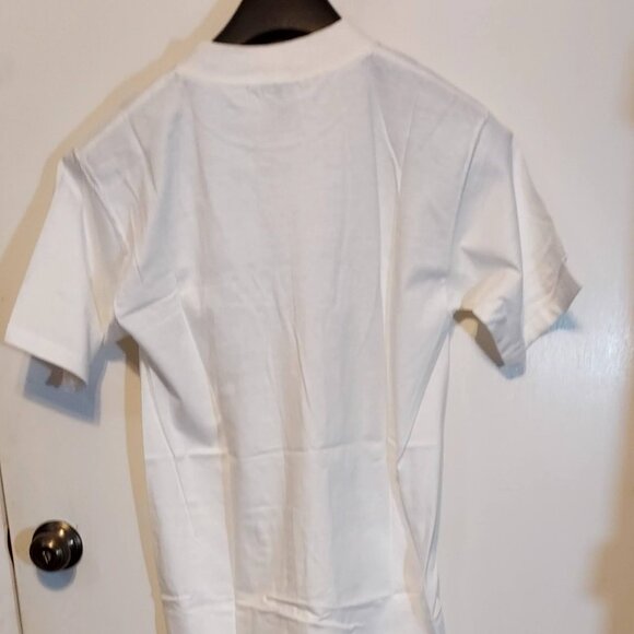 Oneita Womans White T Shirt Sz L Logo Beach Ware New with out tags - Picture 2 of 6